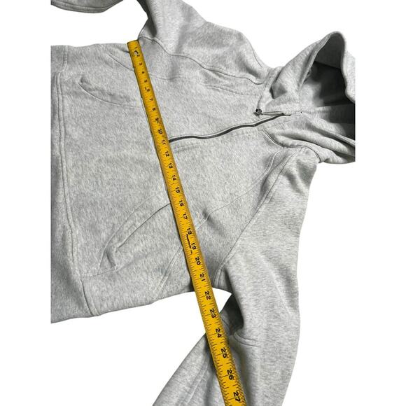 Lululemon Oversized 1/2 Zip Cropped Scuba Hoodie in Gray - size M/L - Picture 9 of 10